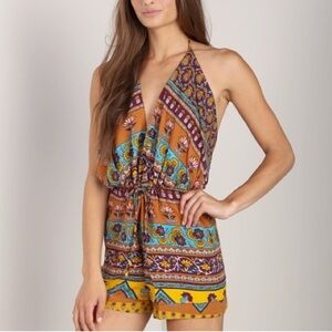 Novella Royale Floral Print Halter Romper